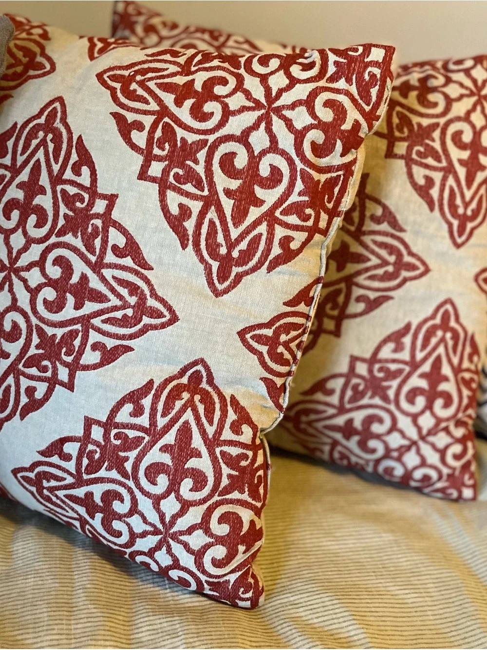 Decorative Red Pattern Throw Pillow - Home Accents
